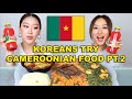 KOREANS TRY CAMEROONIAN FOOD PT. 2 🇨🇲| NDOLE, FUFU, JOLLOF, STEW