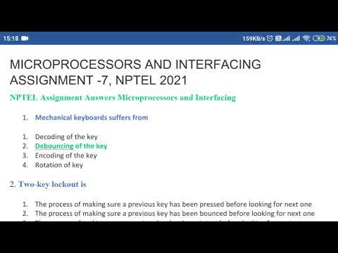 Microprocessors and Interfacing NPTEL assignment 7 solutions #nptel2021