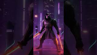 Cyberpunk samurai sword fight ai generated short