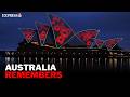 Sydney Opera House lit up with poppies as Australia marks Remembrance Day