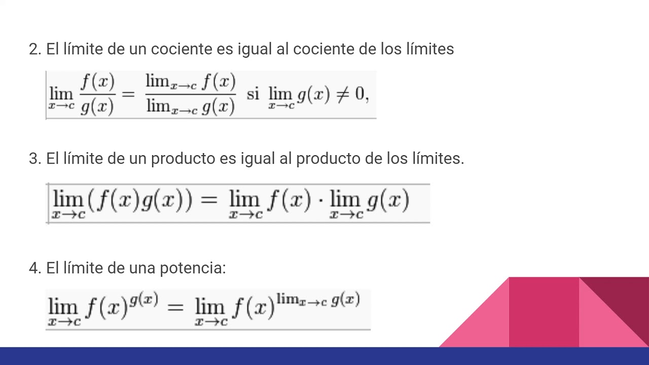 Concepto de limite de una función en un punto. Interpretación