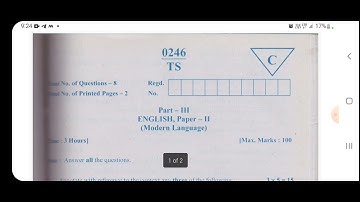 TS inter 2nd year 2023 English Modern Language model question paper March 2023 IPE #TSInterEnglish