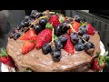 Super yummy chocolate cake recipe with fruits on top