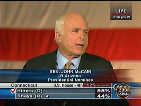 Senator John McCain Election Night Speech (Full Video)