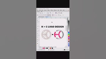 H+C Simple Logo Design in CorelDraw #shorts #coreldraw #logodesign #tutorial