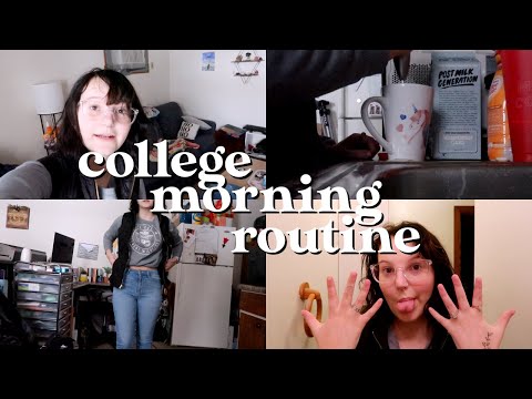 MY COLLEGE MORNING ROUTINE | making coffee, picking out outfits