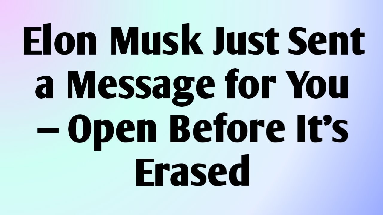 💸 Elon Musk Just Sent a Message for You — Open Before It’s Erased...