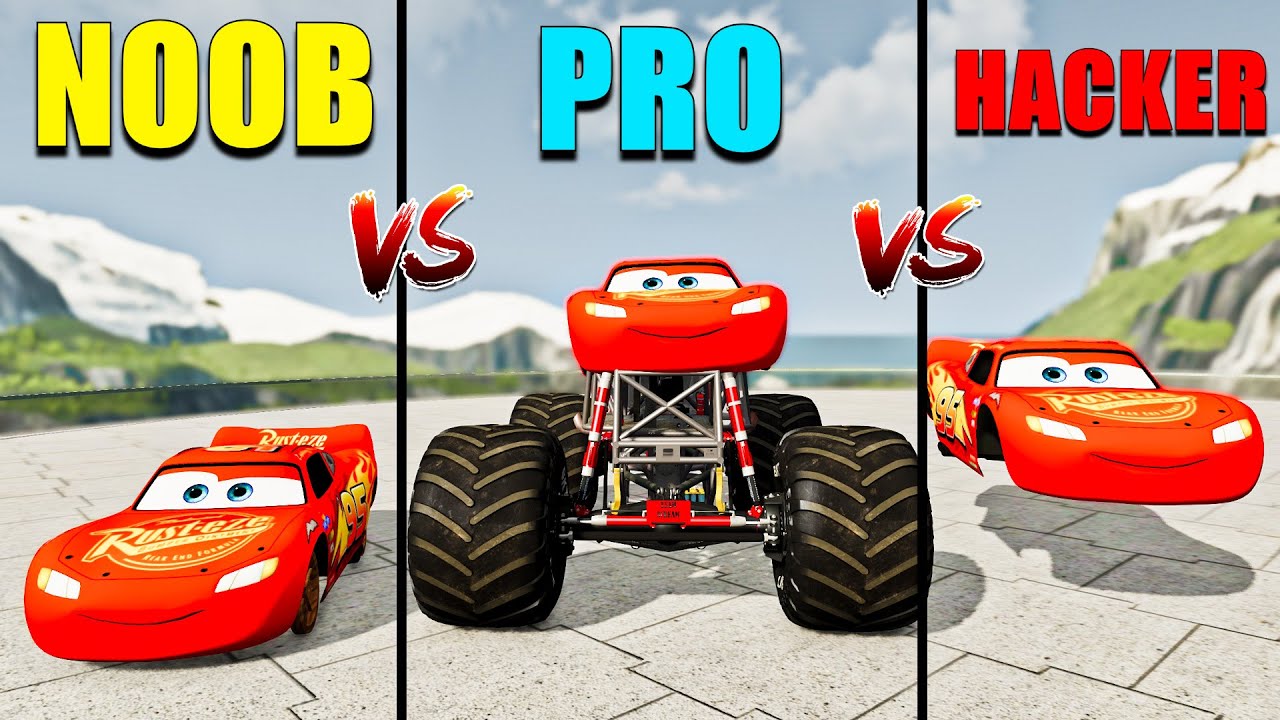 Lightning Mcqueen Noob VS Pro VS Hacker #2 - which is best???