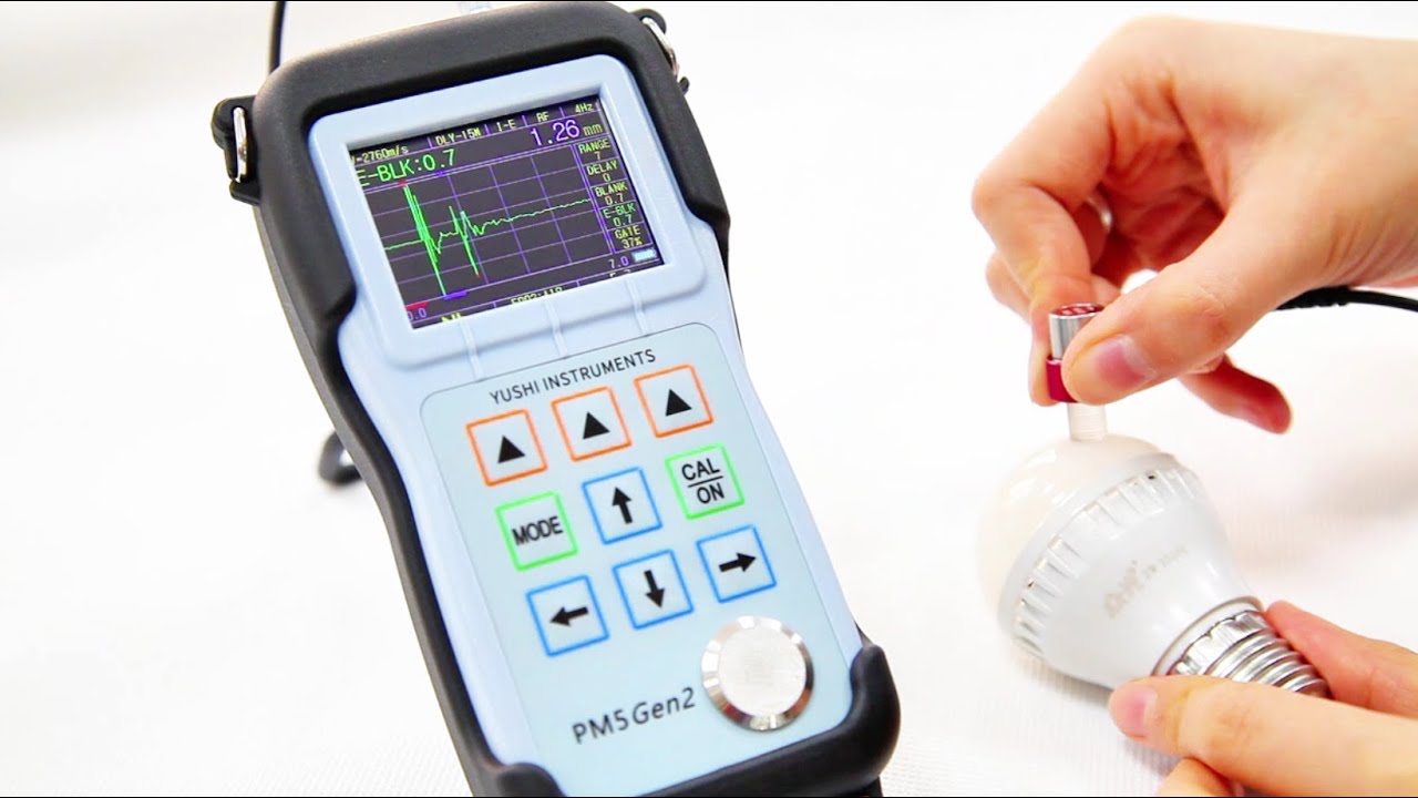 YUSHI PM5 Gen2 Ultrasonic Thickness Gauge-Case 33:Thickness Measurement of Polycarbonate(PC) Bulb