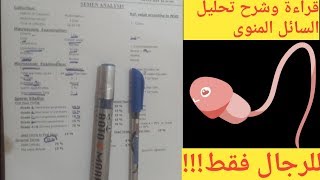 قراءة تحليل السائل المنوى  فى البيت وكيفية فهم نتيجة تحليلك semen analysis