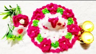 Beautiful Pink and White Crochet Flower Dress for Kanha ji/Laddu Gopal/BAL Gopal 5no.