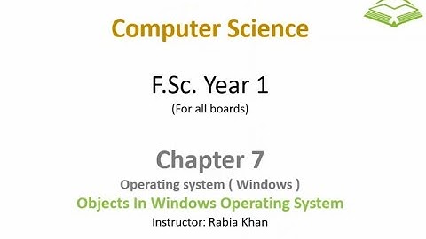 FSc Computer Science Book 1, CH 7, LEC 103: Objects In WOS (Theory + Practical ) part 1