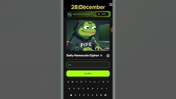 memecoin Cipher Code | 28 December | Memecoinlab Daily Cipher video code |