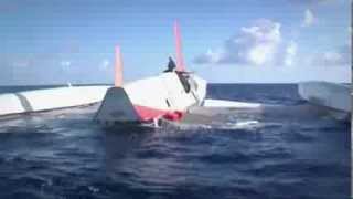 After Capsize Lionel Lemonchois 80 Maxi Catamaran Prince de Bretagne Is Towed to Rio