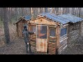 Building a Screened Porch in a Log Cabin, Adding a Door, Cast Iron Cooking and Off Grid Cabin Life