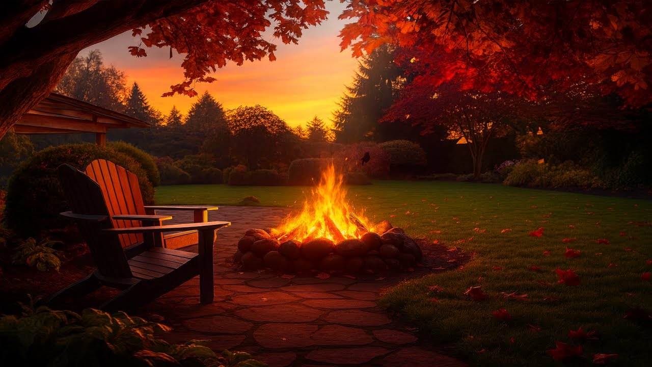 Autumn Garden Fire — Warm Evening Ambience