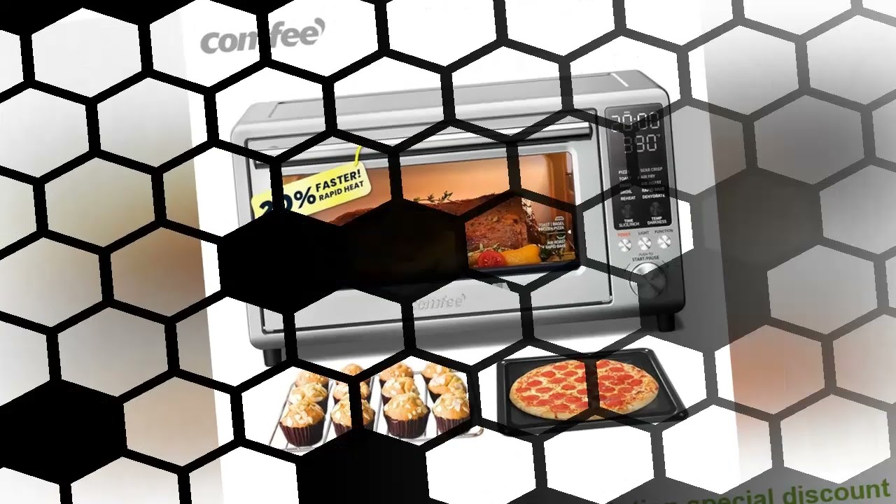 COMFEE' Toaster Oven Air Fryer FLASHWAVE Ultra-Rapid Heat Technology, Convection Toaster O