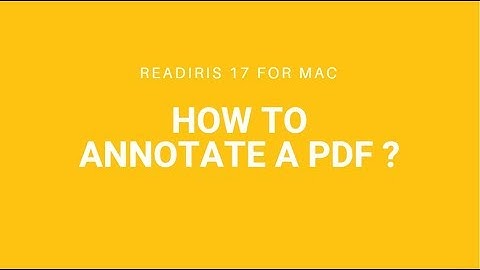 Readiris 17 Mac: How to annotate a PDF? (highlighting, underlining, strikethrough)
