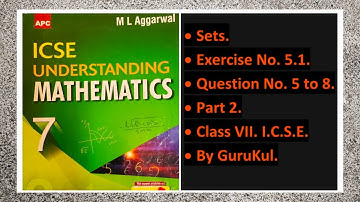 Sets, Ex 5.1, Part 2, Class 7, M L Aggarwal—ICSE UNDERSTANDING MATHEMATICS