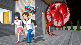 There's a SPOON FULL OF BLOOD IN FRONT OF THE HOUSE 😱 Yuta Asks Mio to RUN QUICKLY!! | Sakura Sch...