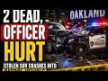 2 Dead, Oakland Officer Injured After Stolen SUV Crashes Into Patrol Vehicle