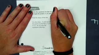Algebra Unit 4 CO 3 I can write and graph linear equations using point-slope form.