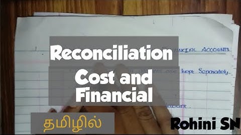 Reconciliation of Cost and Financial Accounts in Tamil