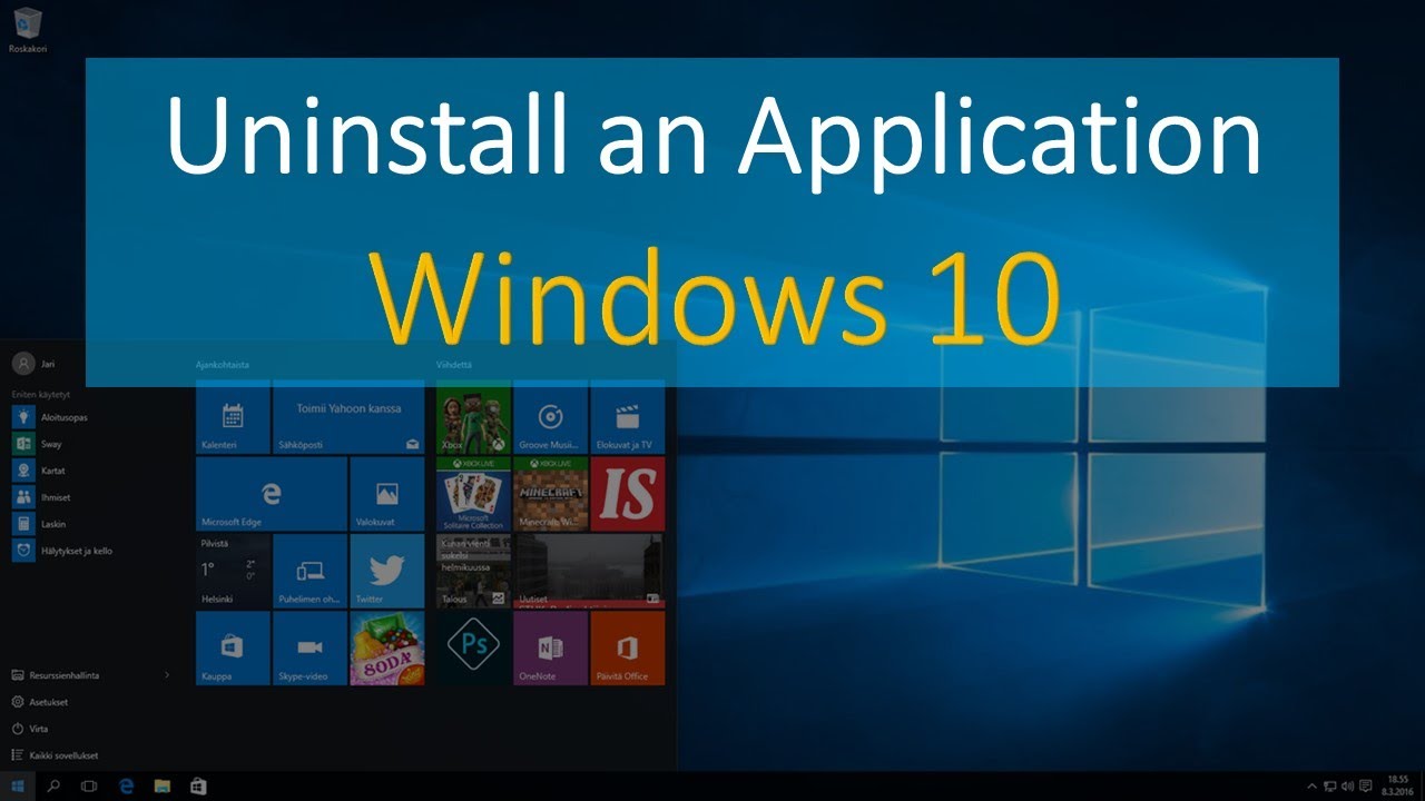 How to uninstall apps in windows 10 - YouTube