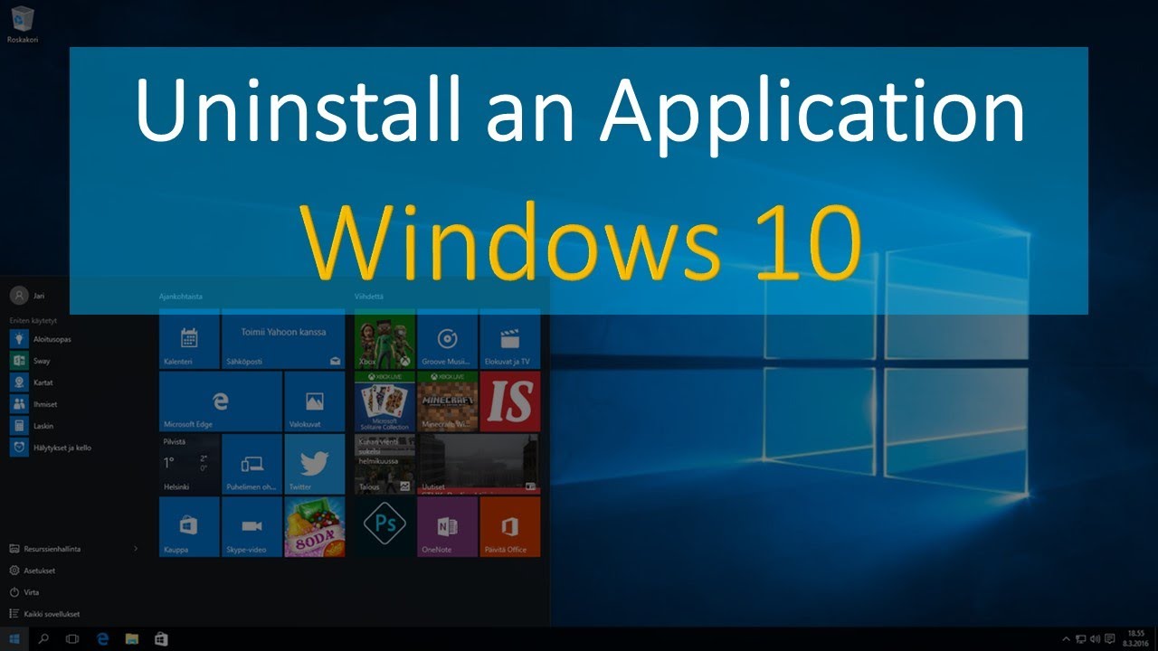 How To Uninstall Apps In Windows 10 YouTube
