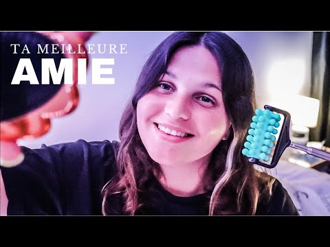 ASMR FRANÇAIS ☽ ROLEPLAY : Ta meilleure amie t'aide à dormir 💓 ATTENTIONS PERSONNELLES
