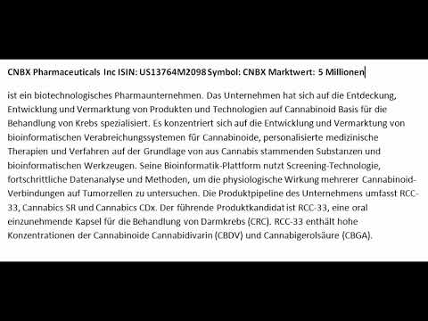 Cannabis Aktie CNBX Pharmaceuticals