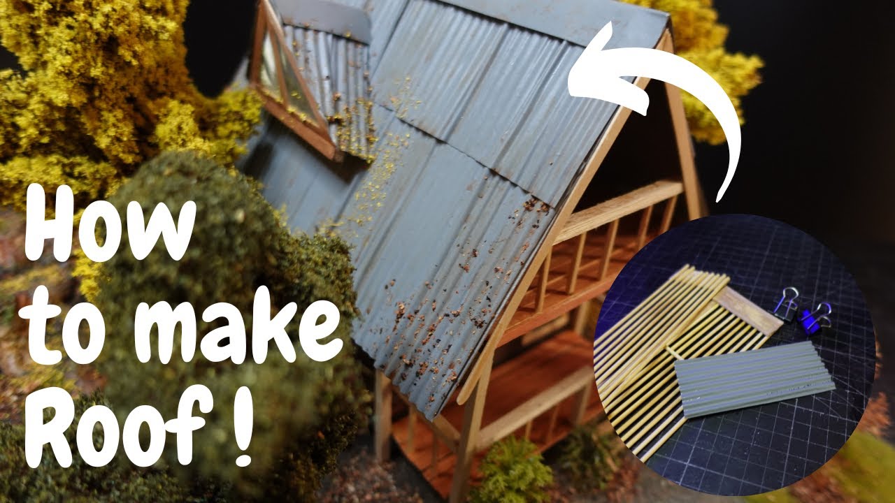 Make my own Roof for Diorama! Tutorial / DIY - YouTube