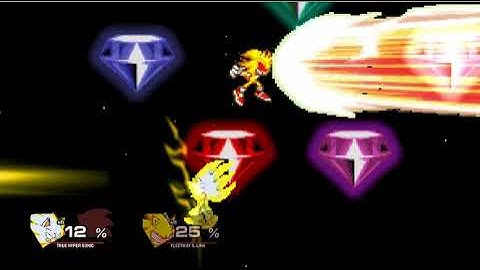 SSF2 Mods: True Hyper Sonic vs Fleetway S. Sonic