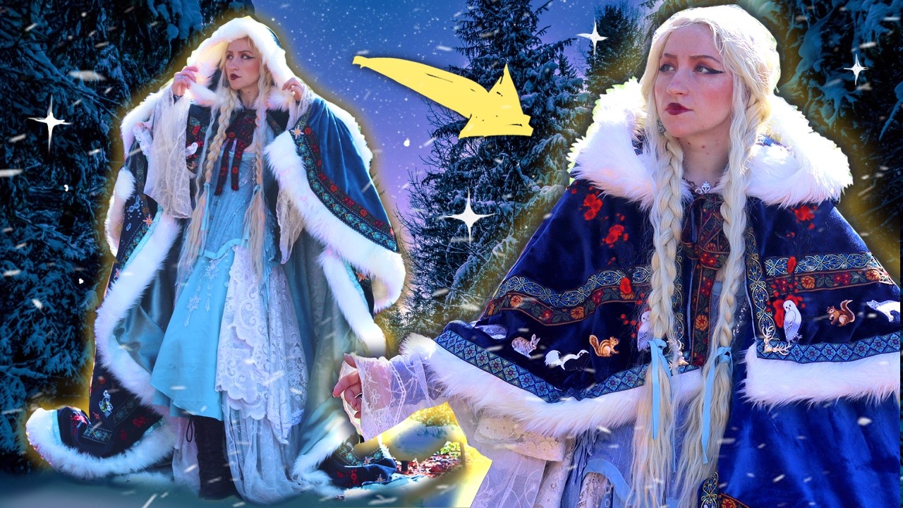 Я сшила самую ПРИЧУДЛИВУЮ зимнюю накидку!❄️✨ (несмотря на 80-градусную жару и болотистую погоду...)