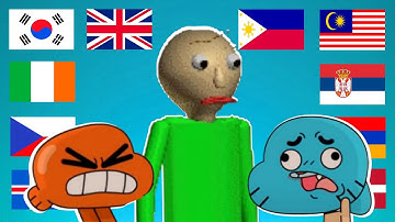 Baldi and Gumball the basics Sit down! in different languages Part 4