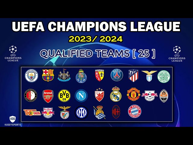 UEFA CHAMPIONS LEAGUE 2023/2024 Qualifications - Qualified Teams [ 25 ] -  UCL FIXTURES 2023/24 