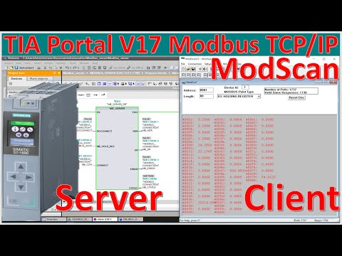 TIA Portal V17 with PLC S7-1500 Modbus Sever TCP/IP connect with Modbus Client ModScan