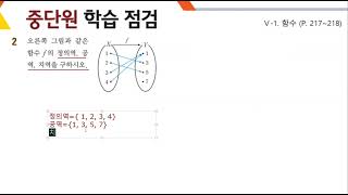 [수(하)][비상][p.217~218][중단원 2번] V-1. 함수 중단원 학습 점검