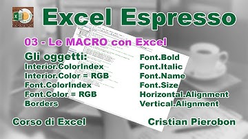 03 - Le MACRO con Excel, Formattare celle e caratteri - Excel Espresso