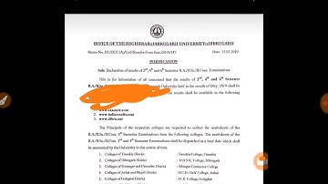 B.A/B.Sc/B.Com 2nd,4th,6th semester result 2019 Dibrugarh University date....