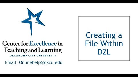Creating a File (Page) in D2L