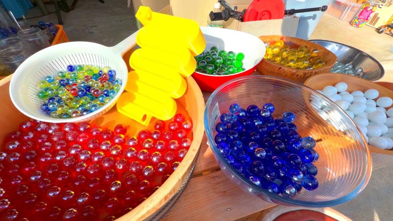 Marble Run Race ⭐ Mario Kart & Handmade Wooden Slope Orange Circular Course