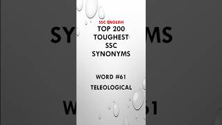 Top 200 Toughest SSC Synonyms | Word #61 – Teleological | SSC CGL CHSL CPO MTS #ssc2026 #english