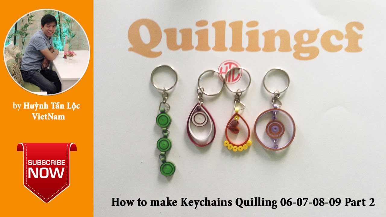 Quilling tutorial - How to make Quilling Keychains Part 2 - YouTube