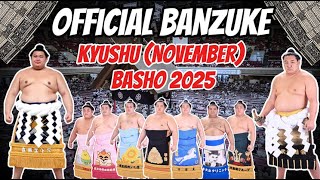 November Kyushu Basho 2025 Official Makkuchi Banzuke Rankings The Mawashi Show