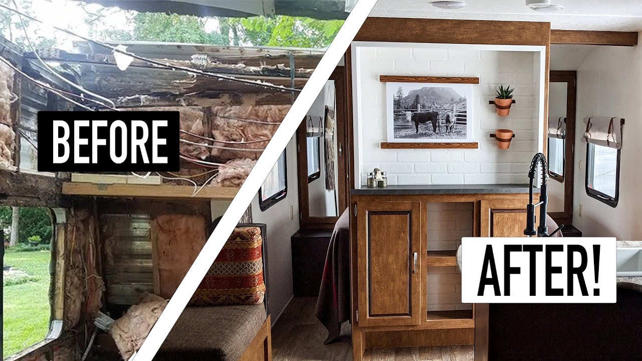 This Destroyed RV Is Now A Beautiful Home! | RV Renovation - YouTube