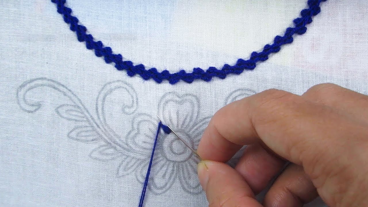 Hand Embroidery, Easy Neck Design for Dresses, Neck Line Embroidery