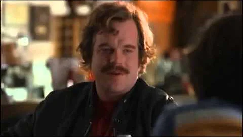 Philip Seymour Hoffman as Lester Bangs in the film...