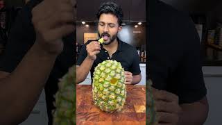 Eat pineapple without using a knife to cut- hack testing🍍🫣 #shorts #hacks #asmr screenshot 4