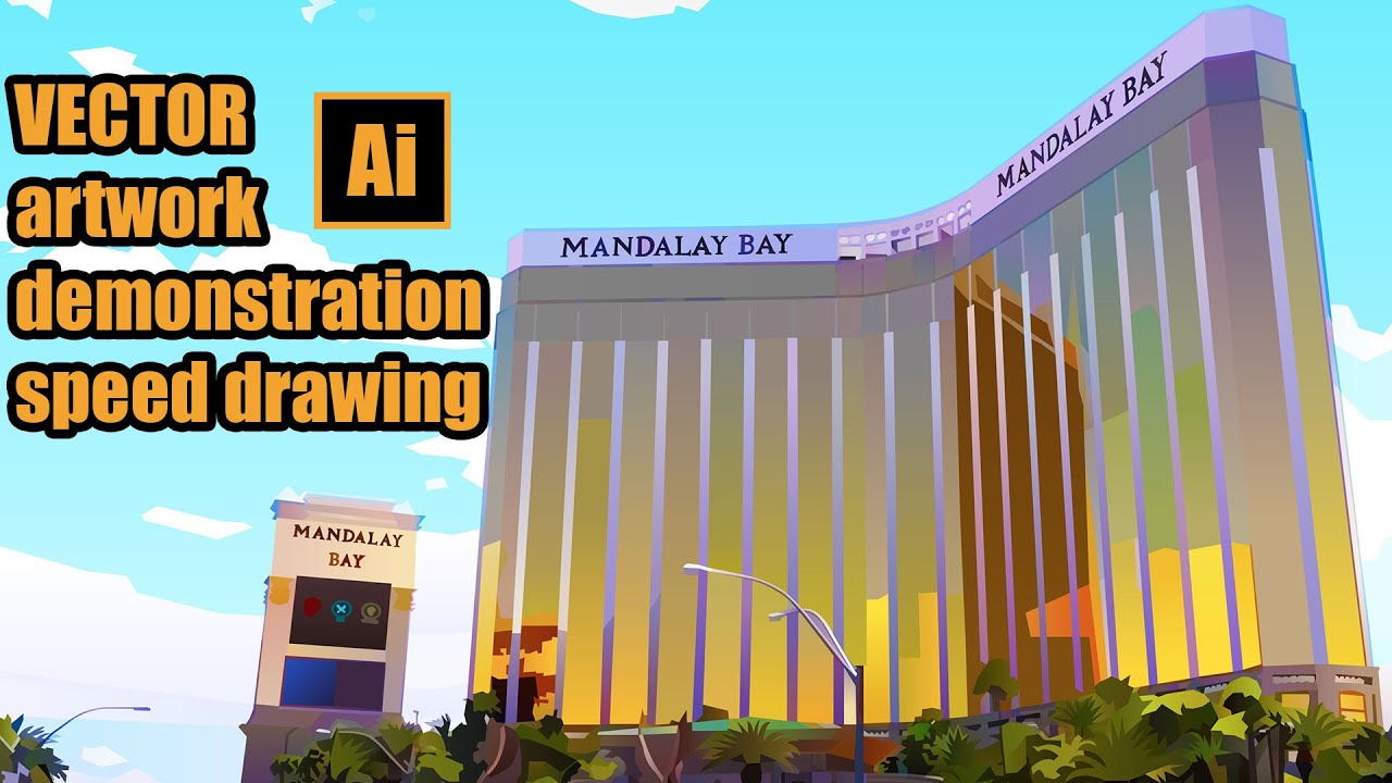 LAS VEGAS Mandalay Bay Hotel - Speed Art/Adobe Illustrator #169 